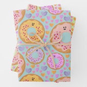 Cute Pastel Donuts & Hearts Geschenkpapier Set (Beispiel)