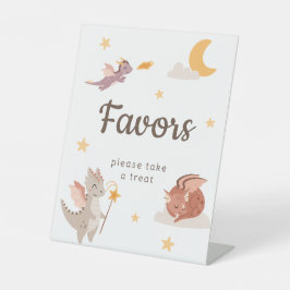 Cute Pastel Dragon Kids Birthday Party Favors Sockelschild