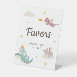 Cute Pastel Dragon Kids Birthday Party Favors Sockelschild