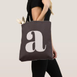 Cute Pastel Earthy Brown Monogram Retro Lettering Tasche<br><div class="desc">This stylish tote bag features your monogram in retro lettering on a warm earthy brown background. Great gift idea!</div>