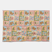 Cute Pastel Easter Bunny Flower Patchwork  Geschirrtuch (Horizontal)