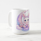 Cute Pastel Easter Bunny Mug – Moon Aesthetic Kaffeetasse (Vorderseite Links)