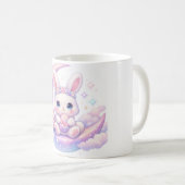 Cute Pastel Easter Bunny Mug – Moon Aesthetic Kaffeetasse (VorderseiteRechts)