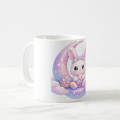 Cute Pastel Easter Bunny Mug – Moon Aesthetic Kaffeetasse (Vorderseite Links)