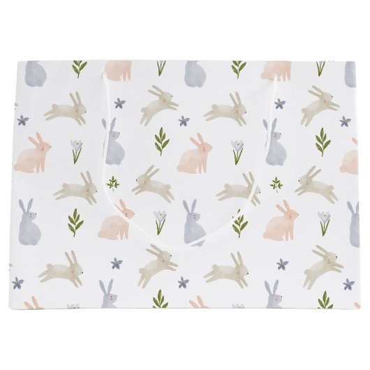 Cute Pastel Easter Bunny Spring Große Geschenktüte (Vorderseite)