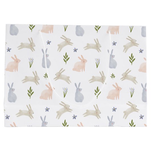 Cute Pastel Easter Bunny Spring Große Geschenktüte (Rückseite)