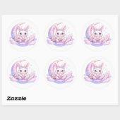 Cute Pastel Easter Bunny Sticker – Celestial Moon  (Blatt)