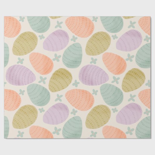 Cute Pastel Easter Egg Seamless Pattern Geschenkpapier (Flach)