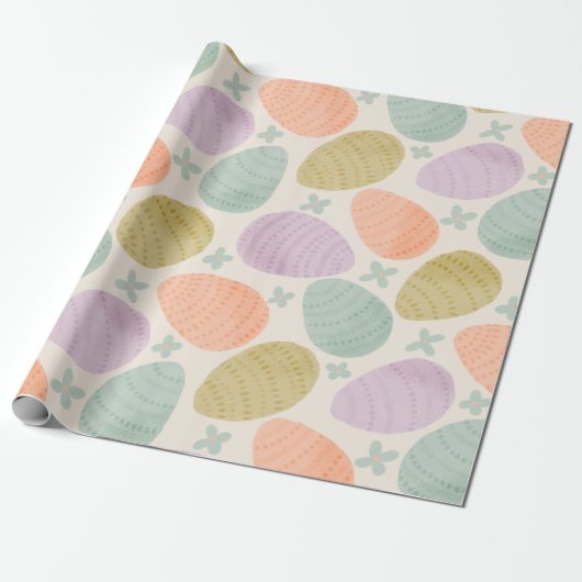 Cute Pastel Easter Egg Seamless Pattern Geschenkpapier (Ungerollt)