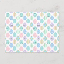 Cute Pastel Easter Eggs Pattern  Einladungspostkarte