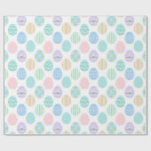 Cute Pastel Easter Eggs Pattern Geschenkpapier (Flach)