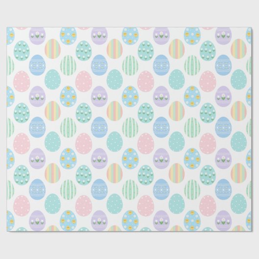 Cute Pastel Easter Eggs Pattern  Geschenkpapier (Flach)
