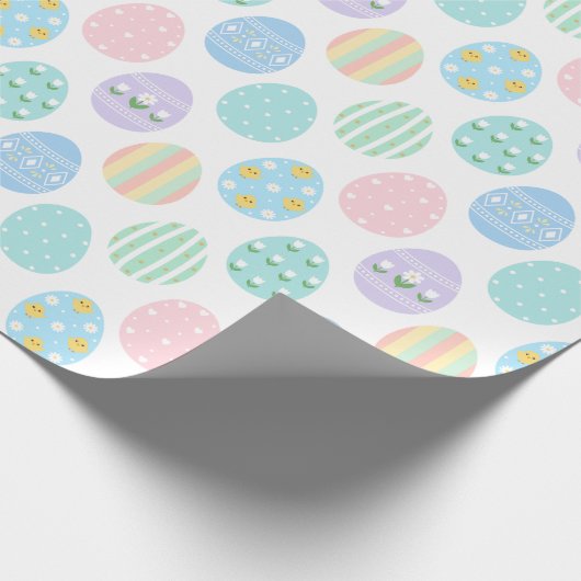 Cute Pastel Easter Eggs Pattern Geschenkpapier (Ecke)