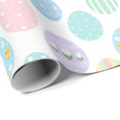Cute Pastel Easter Eggs Pattern Geschenkpapier (Rolleneckpunkt)