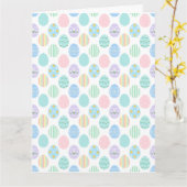 Cute Pastel Easter Eggs Pattern Karte (Gelbe Blume)