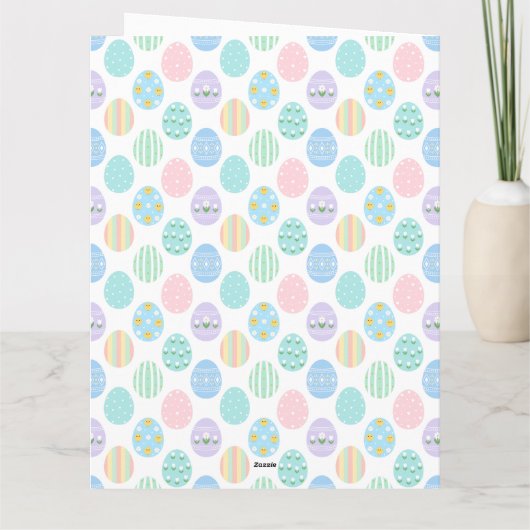 Cute Pastel Easter Eggs Pattern Karte (Rückseite)