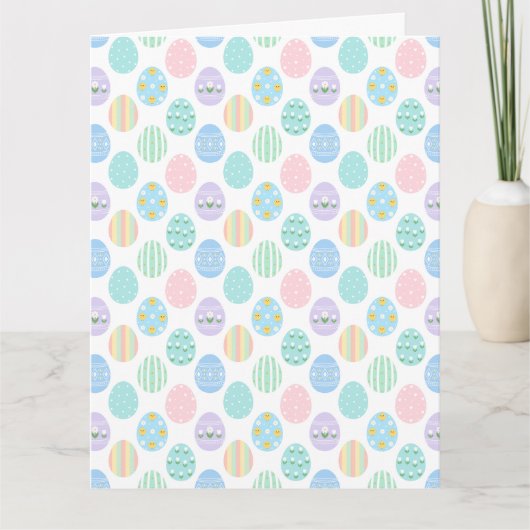 Cute Pastel Easter Eggs Pattern Karte (Vorderseite)