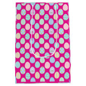 Cute Pastel Easter Eggs Pattern Mittlere Geschenktüte (Rückseite)