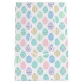 Cute Pastel Easter Eggs Pattern Mittlere Geschenktüte (Rückseite)