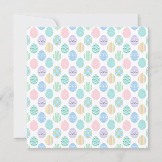 Cute Pastel Easter Eggs Pattern Save The Date (Vorderseite)