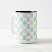 Cute Pastel Easter Eggs Pattern Zweifarbige Tasse (Vorderseite Links)