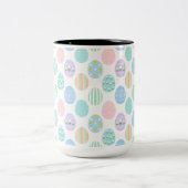 Cute Pastel Easter Eggs Pattern Zweifarbige Tasse (Mittel)