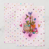 Cute Pastel Einladung (Vorne/Hinten)