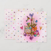 Cute Pastel Feiertagskarte (Vorne/Hinten)