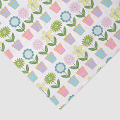 Cute Pastel Flower Pots Pattern Seidenpapier (Ausschnitt)