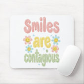Cute Pastel Flower Smiles Are Contagious Mousepad (Mit Mouse)