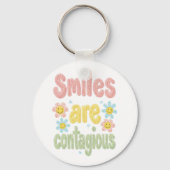 Cute Pastel Flower Smiles Are Contagious Schlüsselanhänger (Rückseite)