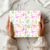 Cute Pastel Flying Butterflies Geschenkpapier