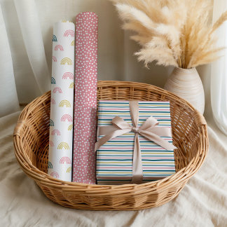 Cute Pastel Gender Neutral Baby Shower Pattern  Geschenkpapier Set