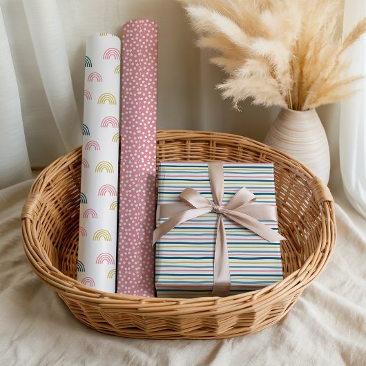 Cute Pastel Gender Neutral Baby Shower Pattern Geschenkpapier Set