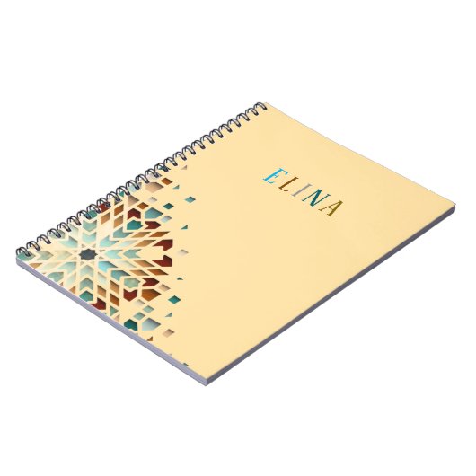 Cute Pastel Geometric Shapes Personalized Name Notizblock (Linke Seite)