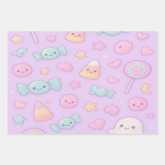 Cute Pastel Ghost Halloween, Geschenkpapier Set (Vorderseite 3)