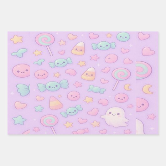 Cute Pastel Ghost Halloween, Geschenkpapier Set (Vorderseite 2)