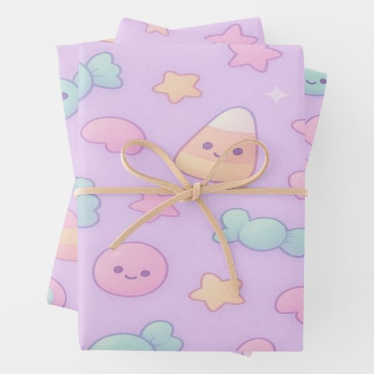 Cute Pastel Ghost Halloween, Geschenkpapier Set (Beispiel)