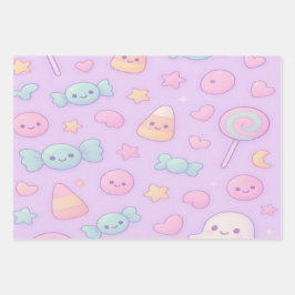 Cute Pastel Ghost Halloween, Geschenkpapier Set