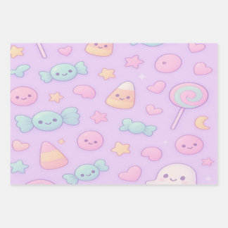 Cute Pastel Ghost Halloween, Geschenkpapier Set