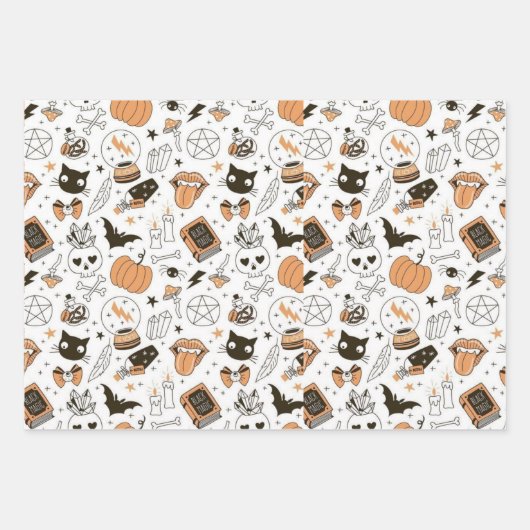 Cute Pastel Ghost Halloween Geschenkpapier Set (Vorderseite)