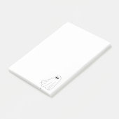 Cute Pastel Ghost Pattern Post-it Klebezettel (angewinkelt)