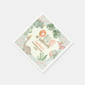 Cute Pastel Green Dinosaur One A Saurus Birthday Serviette (Ecke)