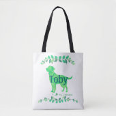 Cute Pastel Green Labrador | Custom Name & Photo Tasche (Vorderseite)
