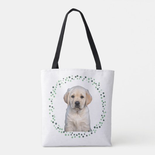 Cute Pastel Green Labrador | Custom Name & Photo Tasche (Rückseite)