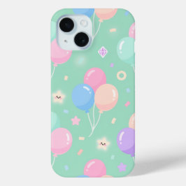 Cute pastel green with balloons Case-Mate  iPhone Hülle