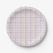 Cute Pastel Hand Drawn Grid Dusty Lilac Pappteller (Vorderseite)