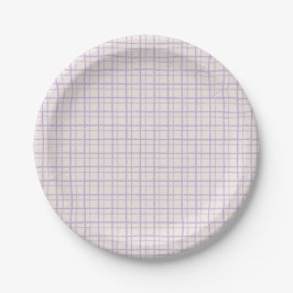 Cute Pastel Hand Drawn Grid Dusty Lilac Pappteller