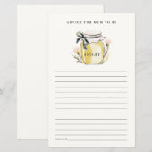 Cute Pastel Honey Jar Advice For Mum Baby Shower (Vorne/Hinten)