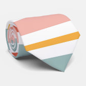 Cute Pastel Horizontal Stripes Boho Pink Teal Yell Krawatte (Gerollt)